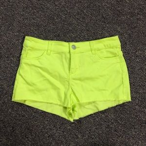 Neon green shorts